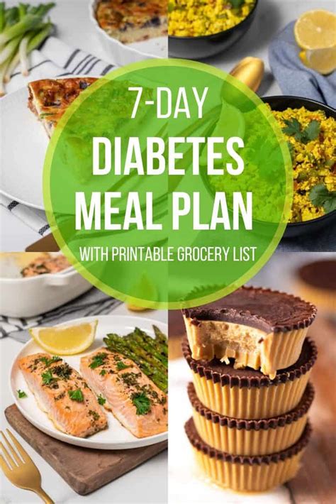 7 Day Diabetes Meal Plan With Printable Grocery List Diabetes Str
