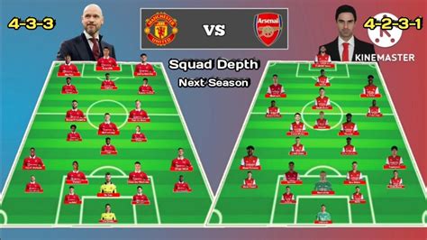 Squad Depth Manchester United Vs Arsenal Head To Head Line Up Next
