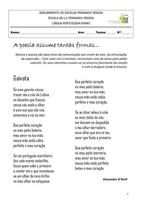 8 Ano Texto Poético By Sofia Martinho Issuu