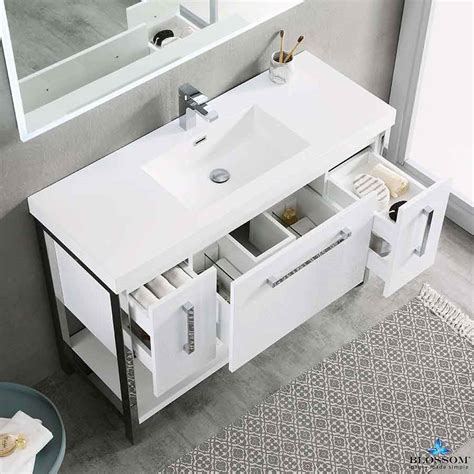 Fits directly on most standard 48 in. Blossom Vanity ️ RIGA 48 Inch Single Bath Cabinet Color ...