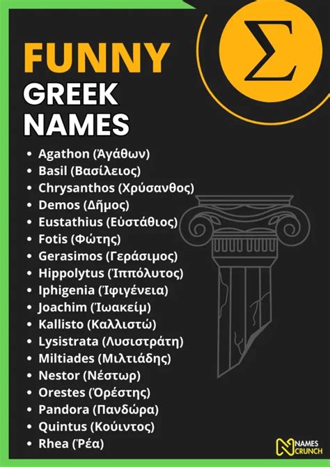 270 Funny Greek Names Hilarious Ideas Names Crunch