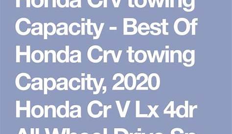 Towing Capacity For Honda Cr V