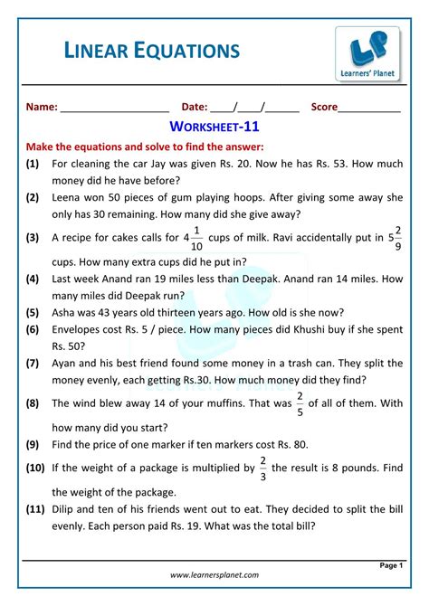 Quadratic equations word problems worksheet. Algebra 1 Linear Equations Word Problems Worksheet | Algebra Worksheets Free Download