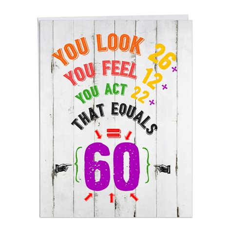 Nobleworks Age Equation 60 Funny 60th Birthday Card From All Of Us