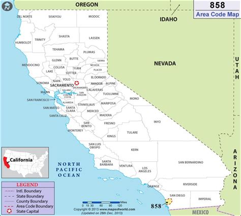858 Area Code Map Where Is 858 Area Code In California