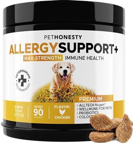 Pet Honesty Dog Allergy Relief Chews Max Strength Omega 3 Salmon Fish