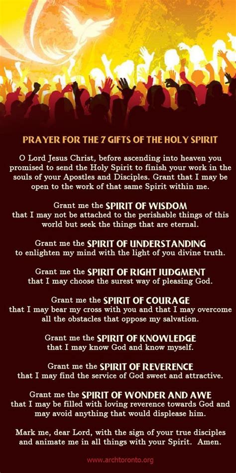Prayer For The Seven Ts Of The Holy Spirit Prayers Faith Prayer