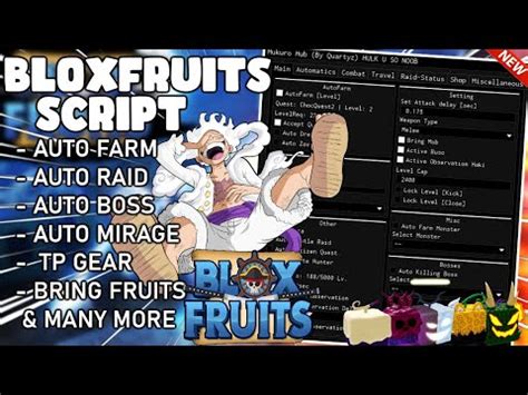 Blox Fruits Script Hack Mukuro Hub Op Auto Farm Bring Fruits Auto