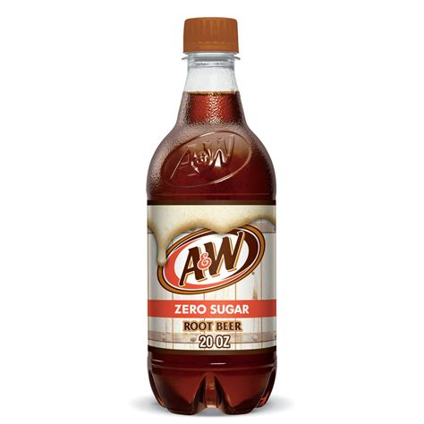 Aandw Root Beer Zero Sugar Soda 20 Fl Oz Bottle