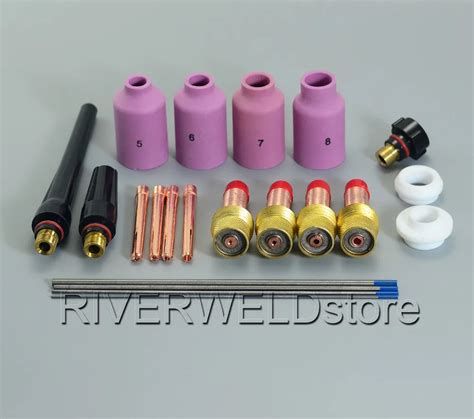 TIG KIT Ceramic Shield Cup Back Caps Collet Body Consumables