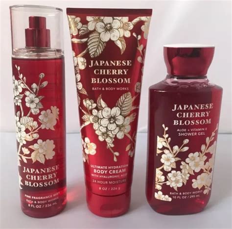 Bath Body Works Japanese Cherry Blossom Body Mist Cream Shower Gel