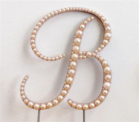 Say happy birthday with our beautiful selection of wooden, silver, gold, rose gold, black, blue and pink complete the look of your party table with our oh baby cake toppers, available in rose gold, gold glitter and silver glitter. Rose Gold/Peach Elegant Pearl Monogram Cake Topper (Font 4 ...