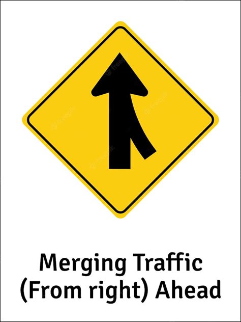 Premium Vector Merging Traffic From Right Ahead