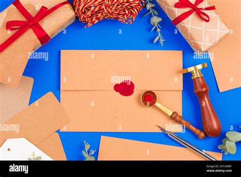Vintage Letter With Red Seal Stamp Close Up Stock Photo Alamy