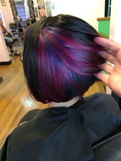20 Best Collection Of Extreme Angled Bob Haircuts With Pink Peek A Boos