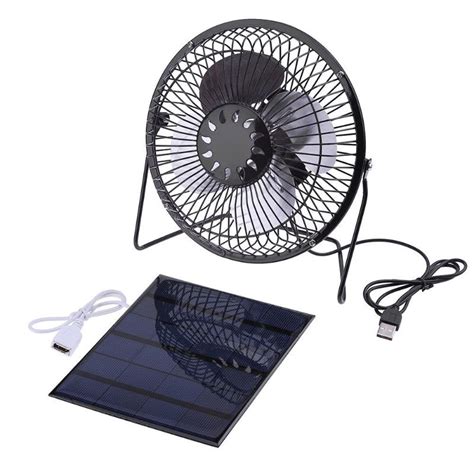 Home Office 6 Inch Cooling Ventilation Fan Usb 35w 6v Solar Panel Iron