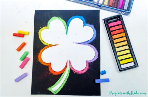 Make Brightly Colored Shamrock Art With Chalk Pastels Projects With Kids