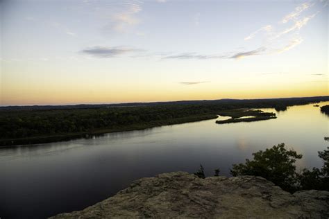 River Valley Dusk Landscape At Ferry Bluff Image Free Stock Photo