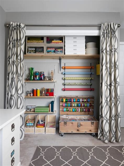 Storage is squeezed into every nook and cranny. Small Craft Room Ideas • Queen Bee of Honey Dos