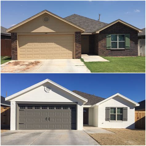 Here are some 'before and after' examples of. White painted brick house. Before and after. | Painted ...