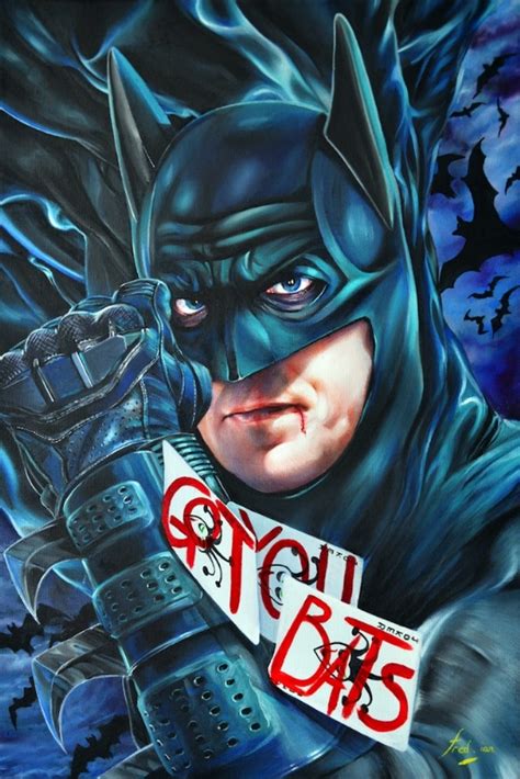 Batman Vs Joker Portrait In Fred Ians Heroic Comic Art Gallery Room