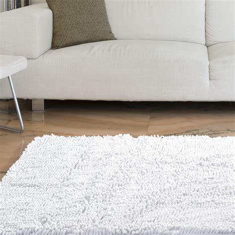 Somerset Home High Pile Shag Rug Carpet White 21x36