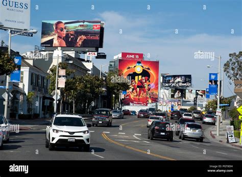 Large Billboards Line The Sunset Strip In The West Hollywood