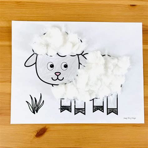 Easy Cotton Ball Sheep Craft Free Printable