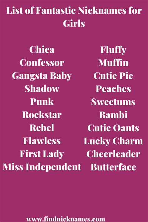 400 Fantastic Nicknames For Girls Crush Or Friend U2014 Find Nicknames Nicknames For Girls