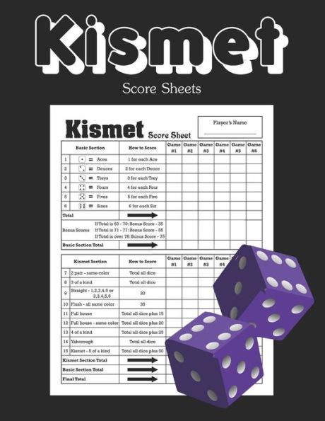 Kismet Score Sheets Kismet Scoring Game Record Keeper Book By Paul