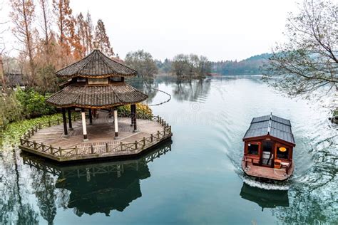 The Beautiful Landscape Scenery Of Xihu West Lake And Pavilion In