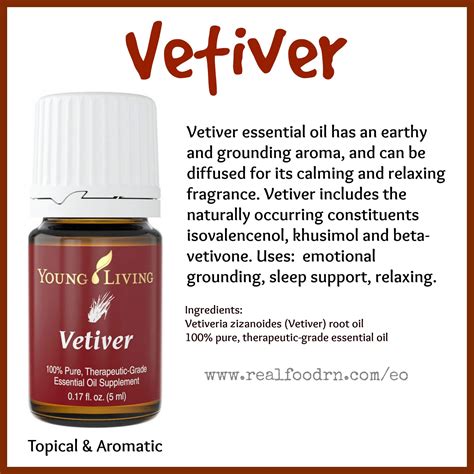 I love using essential oils. Vetiver Essential Oil - Real Food RN