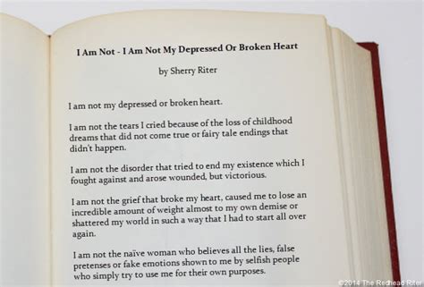 I am learning peacefulness, lying by. Poem: I Am Not - I Am Not My Depressed Or Broken Heart