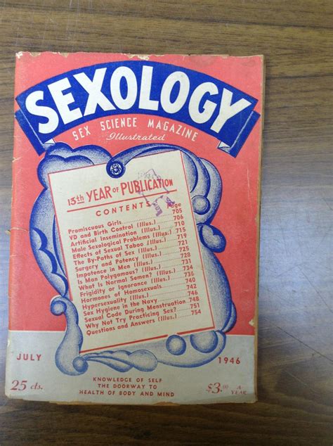 Sexology Sex Science Magazine Illustrated Fair To Good Soft Cover