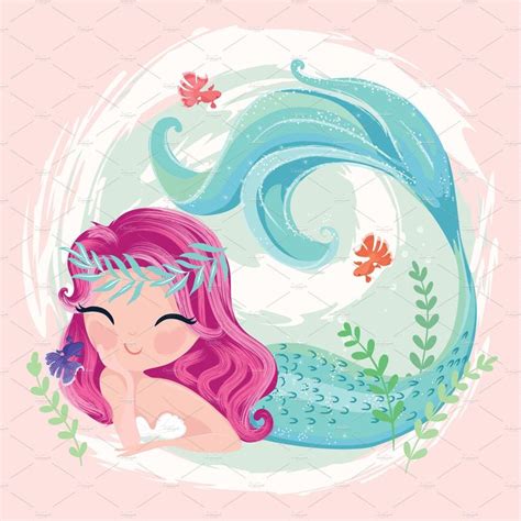 Cute Mermaid Girlmermaid Pattern Mermaid Wallpapers Mermaid Cartoon Mermaid Drawings