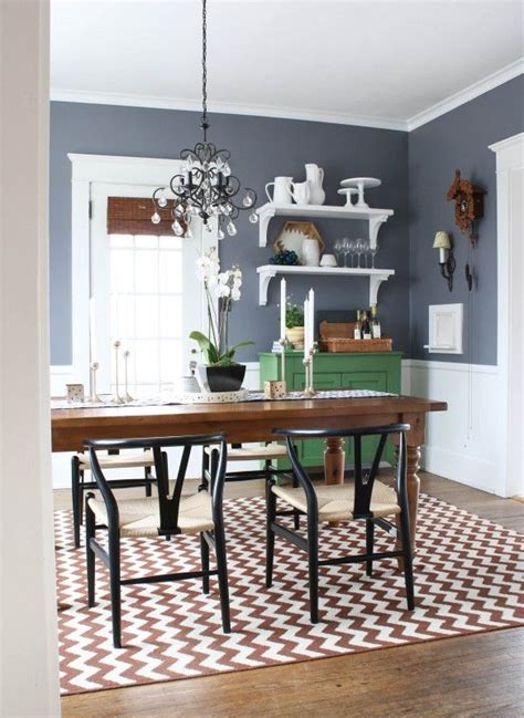 Pick one of these dining room paint colors and give the room a whole new life. Open shelves and wall color | Blue dining room walls ...