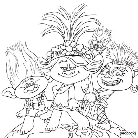Trolls World Tour Coloring Pages Poppy Wickedgoodcause