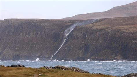Amazing Footage Shows Waterfall On The Isle Of Skye Flowing Backwards
