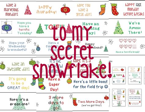 Secret Snowflake Classroom Freebies