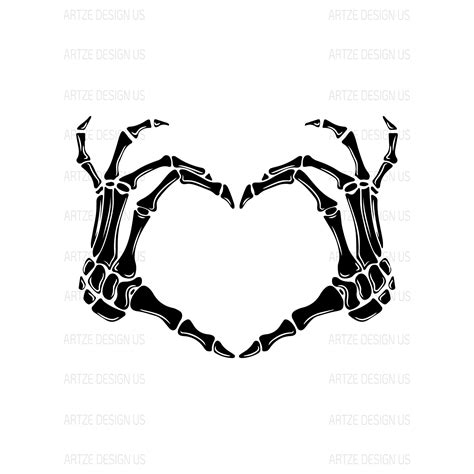 Skeleton Heart Hands Svg Skeleton Hands Svg Sleleton Svg Cut Etsy