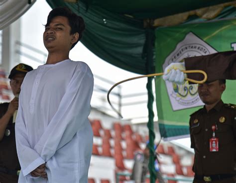 Indonesian Religious Leader Who Helped Make Sharia Anti Adultery Laws Caned In Public For Having