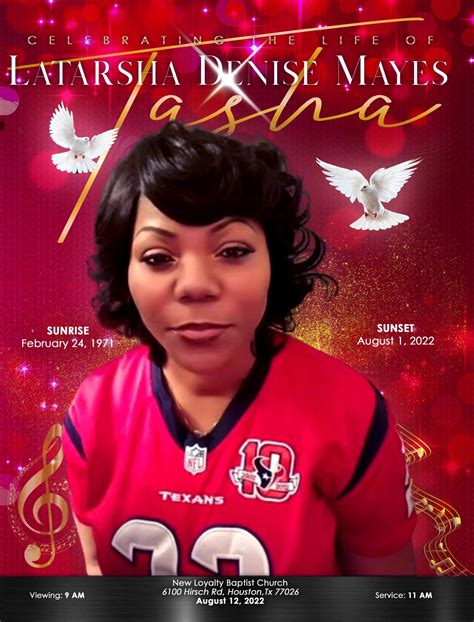 LaTarsha Denise Mayes 1971 – 2022 - Obituary Printing