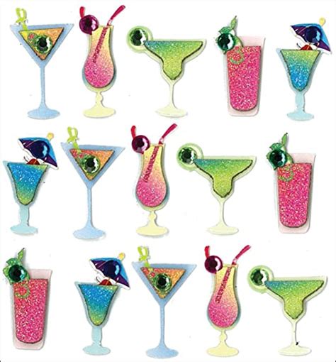 Jolees Boutique Dimensional Stickers Drinks