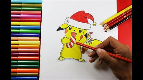 How To Draw Pikachu With A Christmas Hat Cómo Dibujar Pikachu Con Un