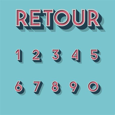 Retro 3d Font Set Vector Illustration 334207 Vector Art