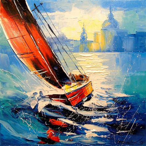 Yacht In The Wind Paintings By Olha Darchuk