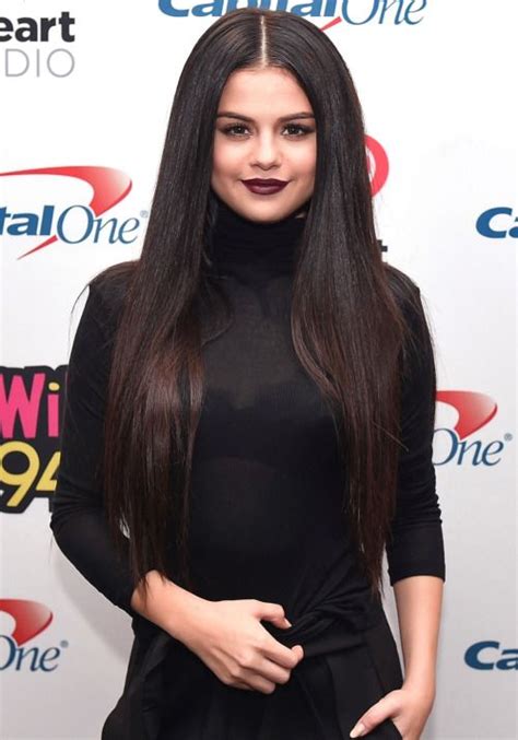 Selena Gomez Selena Gomez Hair Long Vampy Lipstick Dark Lipstick