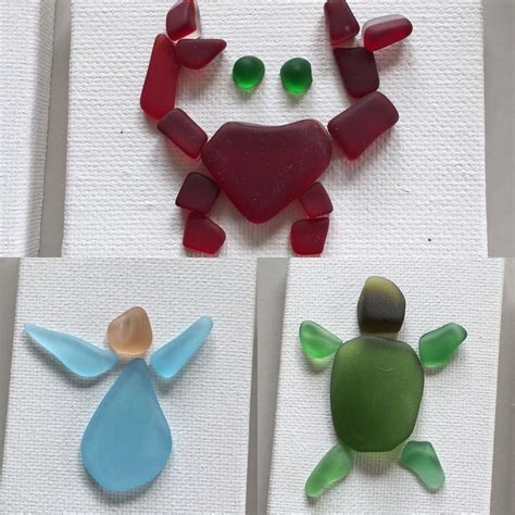 A Few Sea Glass Projects In The Works Having Fun With Shapes And