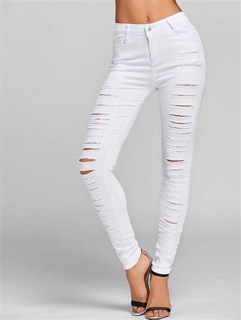 Ripped Jeans With Pockets White M Outfit Ideas Ripped Jeans White