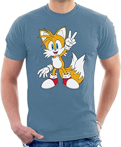 Sonic The Hedgehog Tails Peace Mens T Shirt Uk Clothing